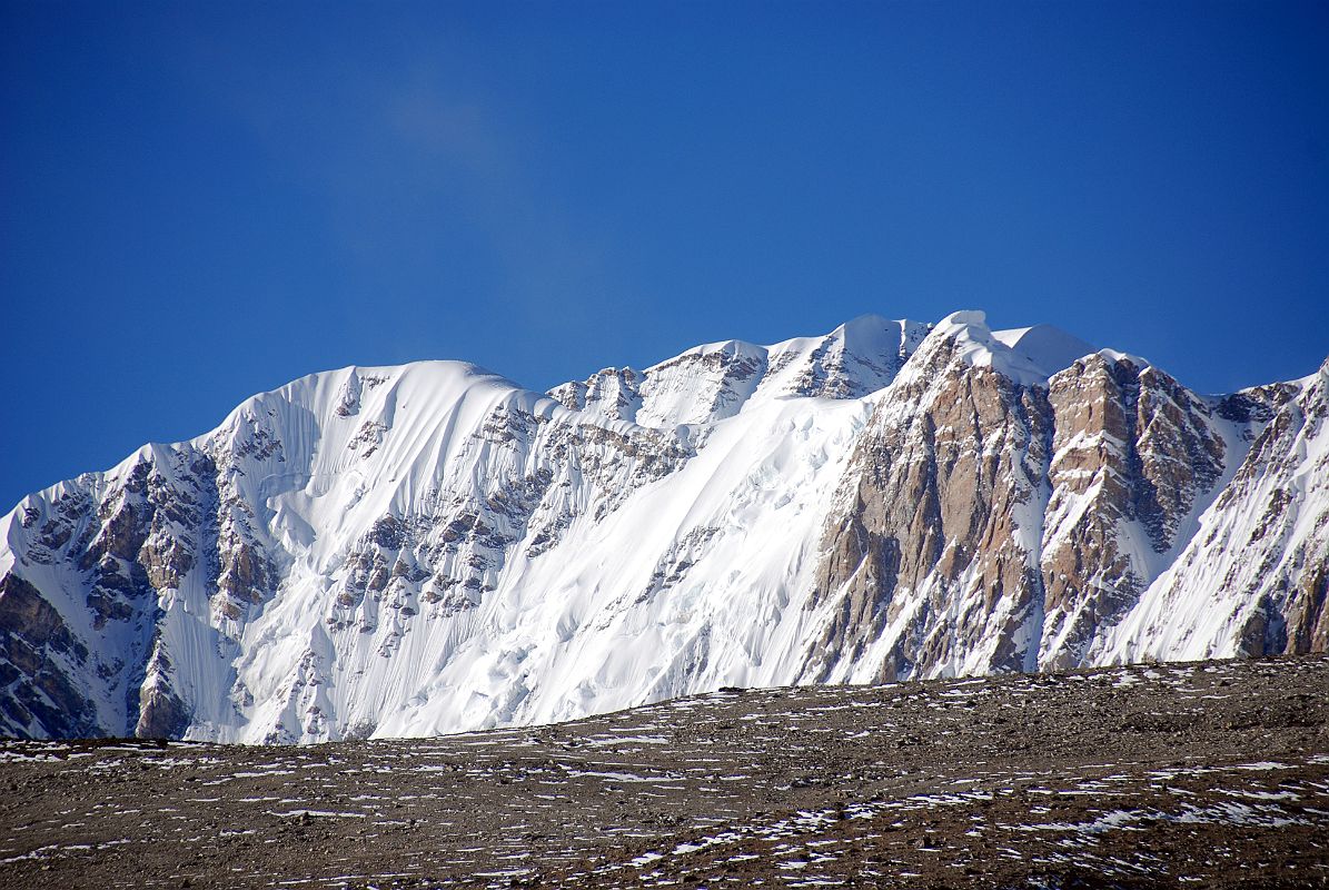 26 Risum And Porong Ri Close Up Afternoon From Shishapangma Southwest Advanced Base Camp Risum (7050m) with Porong Ri (7292m) behind close up in the afternoon from Shishapangma Southwest Advanced Base Camp.